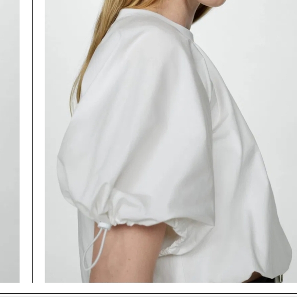 Mango Puffer Sleeve Suze 8 Bubble Hem Blouse - Picture 4 of 7